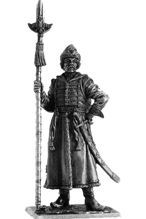 Русский стрелецкий сотник. Оловянная военно-историческая миниатюра, чернение