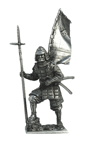 Асигару. Япония, 1600 г. Оловянная военно-историческая модель, чернение