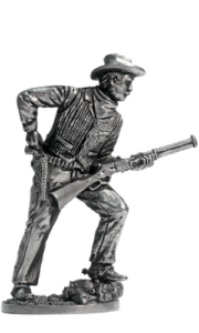 Ковбой с ружьем. Военно-историческая миниатюра, пьютер, чернение