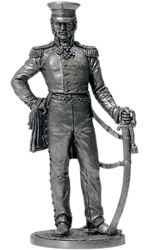 Генерал-майор А.П.Ермолов. Россия, 1812 г. Оловянная военно-историческая миниатюра, пьютер, чернение