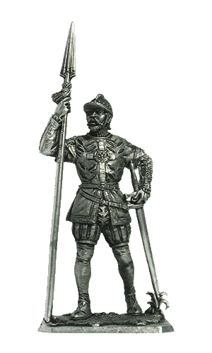 Помощник капитана. Англия, 1544 г. Оловянная военно-историческая миниатюра, чернение.
