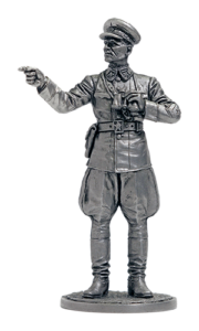 Генерал-полковник И.С.Конев, 1942 г. СССР. Оловянная военно-историческая миниатюра, пьютер, чернение