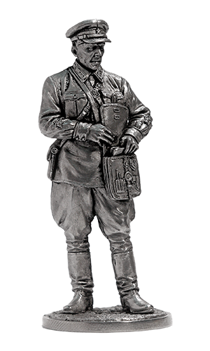 Политрук, пехота РККА. 1939-42 гг. Оловянная военно-историческая миниатюра, пьютер, чернение