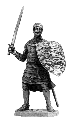 Джон Плантагенет, граф Корнуолл. Англия, 1316-36 гг. Оловянная военно-историческая миниатюра, пьютер, чернение