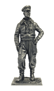 Пилот ВВС Италии, 1943-45 гг. Оловянная военно-историческая миниатюра, пьютер, чернение