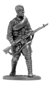 Рядовой Стрелковых частей РККА. Оловянная военно-историческая миниатюра, пьютер, чернение