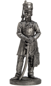 Офицер гусарского полка. Баден, 1812 г. Оловянная военно-историческая миниатюра, пьютер, чернение