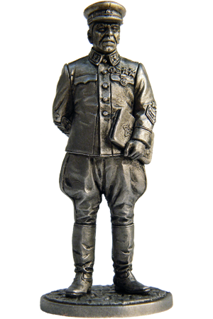 Маршал Б. М. Шапошников. Оловянная военно-историческая миниатюра, пьютер, чернение