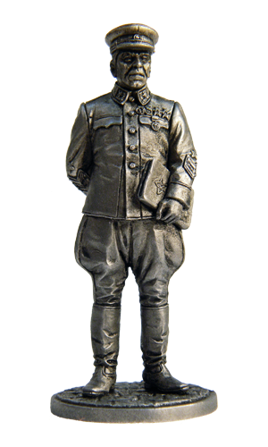 Маршал Б. М. Шапошников. Оловянная военно-историческая миниатюра, пьютер, чернение