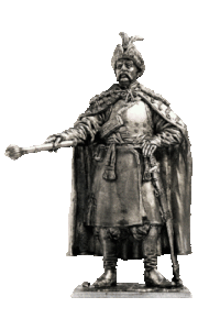 Украинский казацкий полковник. Военно-историческая миниатюра, пьютер, чернение