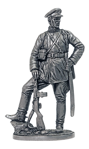 Майор кавалерии Красной Армии, 1939-42 гг. Оловянная военно-историческая миниатюра, пьютер, чернение