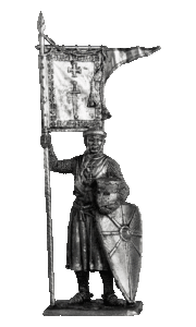 Рыцарь Ордена меченосцев, 1202-1237 гг. Оловянная военно-историческая миниатюра, пьютер, чернение