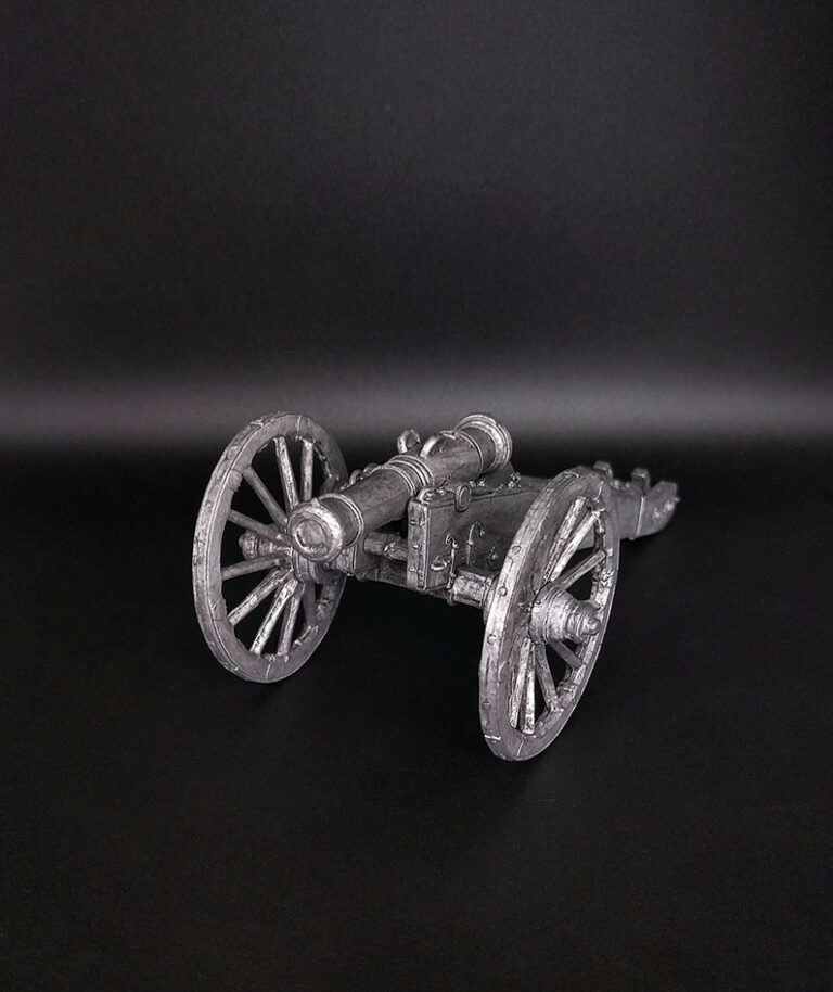 Полупудовый единорог системы Аракчеева. Оловянная военно-историческая миниатюра, пьютер, чернение