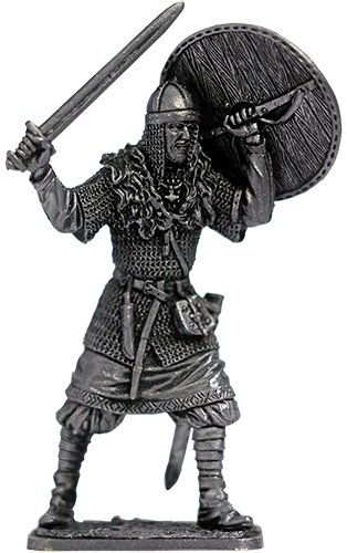 Воин-варяг. Оловянная военно-историческая миниатюра, пьютер, чернение