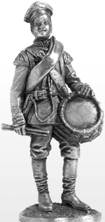 Барабанщик Л.-гв. Павловского полка. Россия, 1884. Военно-историческая миниатюра. Оловянная фигурка, чернение
