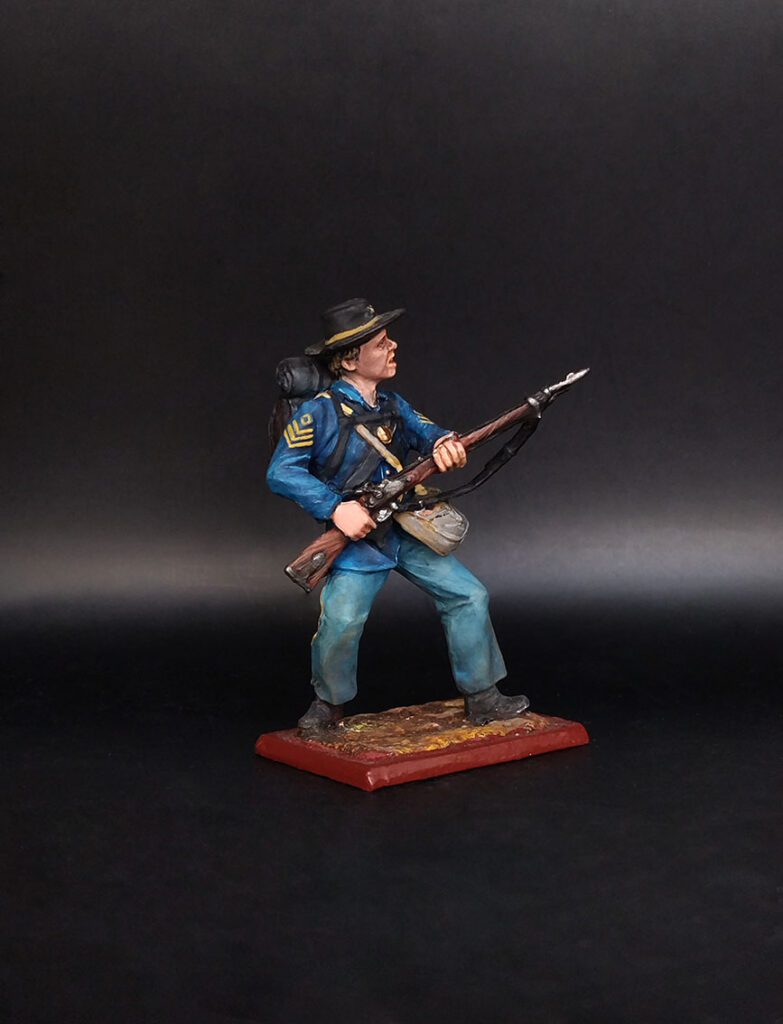 Пехотинец армии США, 1861-65гг. Оловянная военно-историческая миниатюра, пьютер, акриловые краски