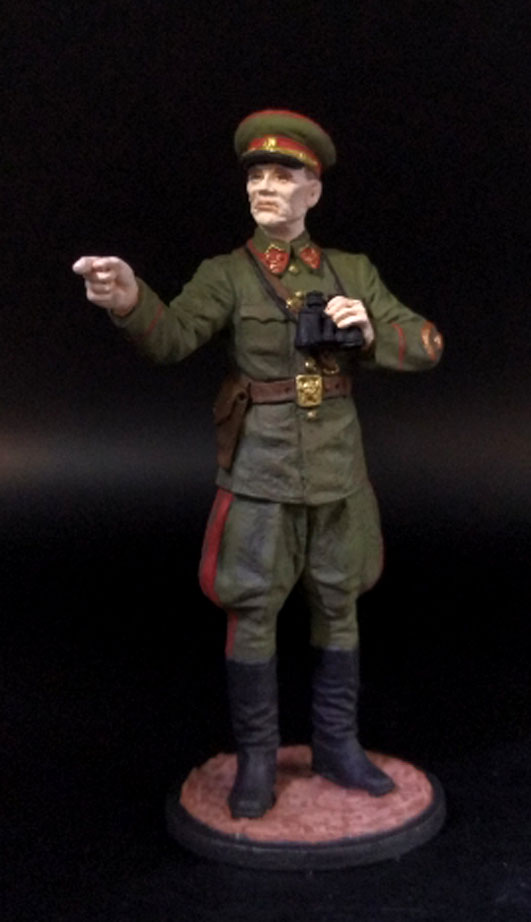 Генерал-полковник И.С.Конев, 1942 г. СССР. Оловянная военно-историческая миниатюра, пьютер, акриловые краски