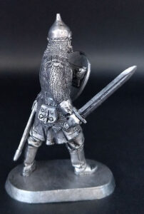 Русский витязь. Оловянная военно-историческая миниатюра, пьютер, чернение