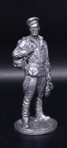 Краснофлотец, морская пехота, 1944-45 гг. Оловянная военно-историческая миниатюра, пьютер, чернение
