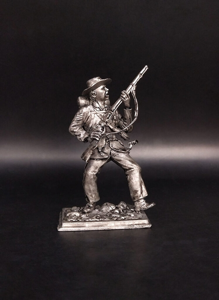 Пехотинец армии США, 1861-65гг. Оловянная военно-историческая миниатюра, пьютер, чернение